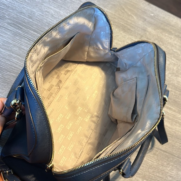 Michael Kors Kelly Shoulder Bag Navy Blue w/ Top Handles and Crossbody Strap - Picture 5 of 8